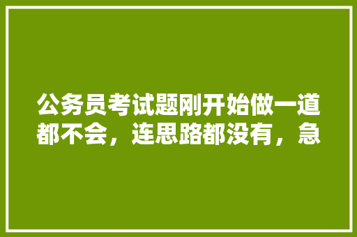 公务员考试题刚开始做一道都不会，连思路都没有，急死我了，怎么办，在线公务员考试题库及答案 专业填报
