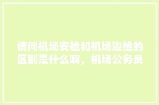 请问机场安检和机场边检的区别是什么啊，机场公务员考试题库