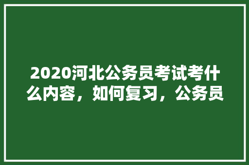 2020河北公务员考试考什么内容，如何复习，公务员案例分析考试题及答案 教育科普