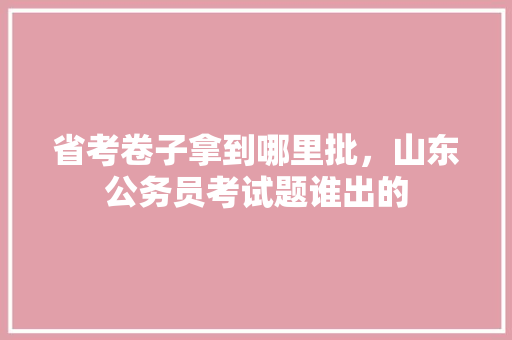 省考卷子拿到哪里批，山东公务员考试题谁出的 建筑考试