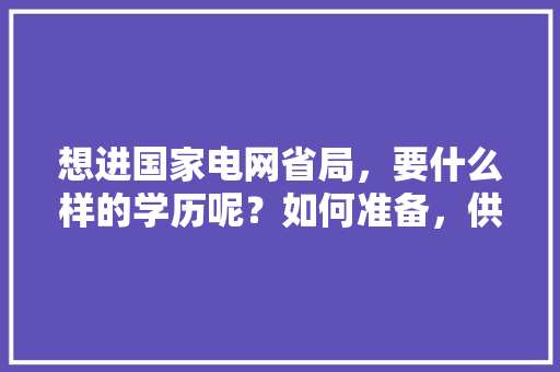 想进国家电网省局，要什么样的学历呢？如何准备，供电公司公务员考试题及答案 大学排名