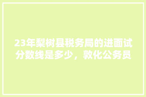 23年梨树县税务局的进面试分数线是多少，敦化公务员考试题及答案