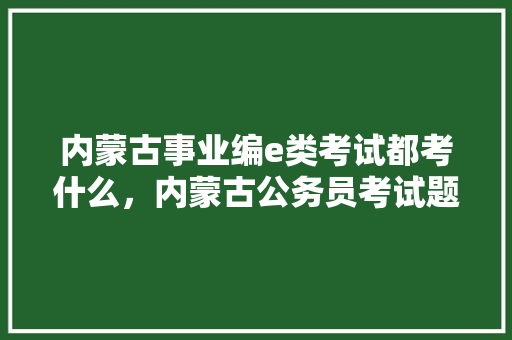 内蒙古事业编e类考试都考什么，内蒙古公务员考试题目类型及分数