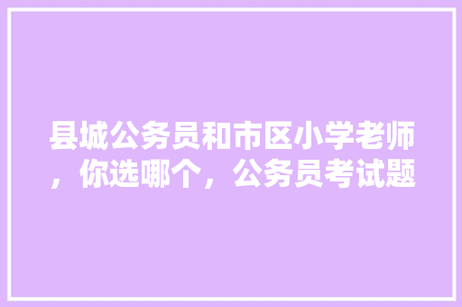 县城公务员和市区小学老师，你选哪个，公务员考试题小学生 大学排名