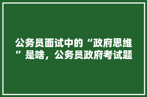 公务员面试中的“政府思维”是啥，公务员政府考试题目