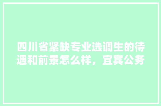 四川省紧缺专业选调生的待遇和前景怎么样，宜宾公务员遴选考试题库 教育科普