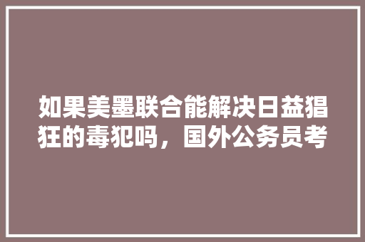 如果美墨联合能解决日益猖狂的毒犯吗，国外公务员考试题目看似简单香蕉 大学排名