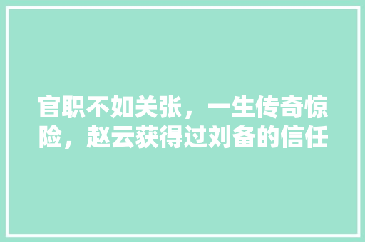 官职不如关张，一生传奇惊险，赵云获得过刘备的信任吗， 专业填报