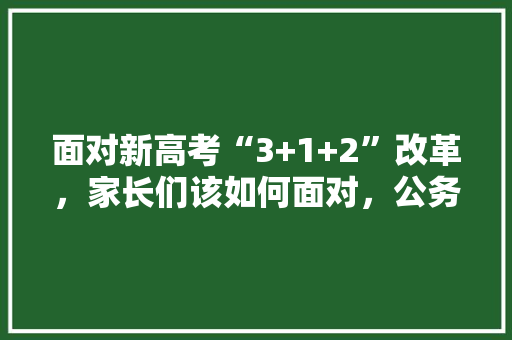 面对新高考“3+1+2”改革，家长们该如何面对，公务员考试题搞笑 大学排名
