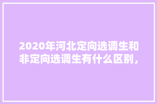 2020年河北定向选调生和非定向选调生有什么区别，河北公务员遴选考试题目及答案 教育科普