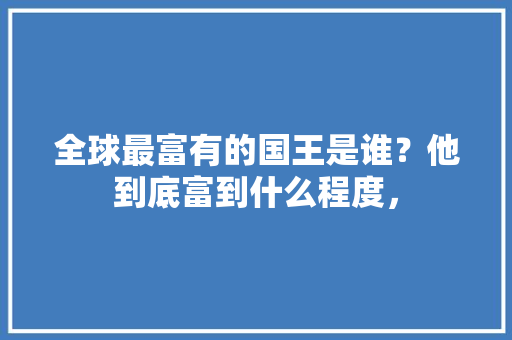 全球最富有的国王是谁？他到底富到什么程度， 大学排名