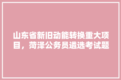 山东省新旧动能转换重大项目，菏泽公务员遴选考试题及答案