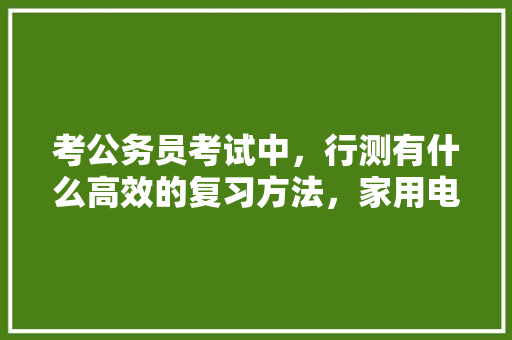 考公务员考试中，行测有什么高效的复习方法，家用电器公务员考试题型有哪些 专业填报