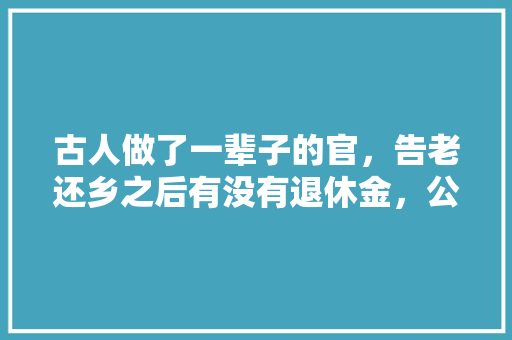 古人做了一辈子的官，告老还乡之后有没有退休金，公务员备考指南 青丘 专业填报
