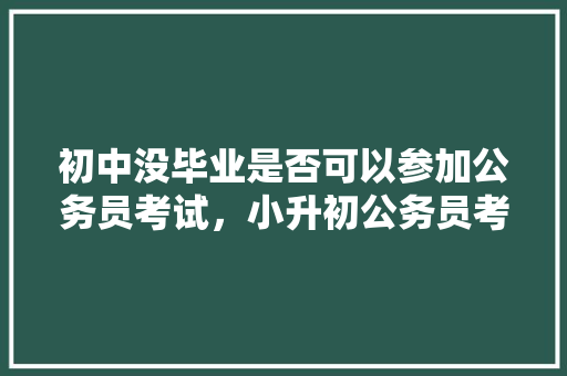 初中没毕业是否可以参加公务员考试，小升初公务员考试题库及答案 教育科普