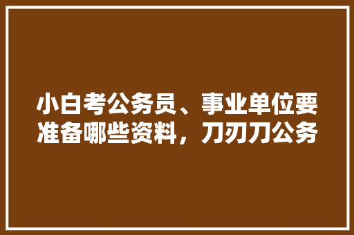 小白考公务员、事业单位要准备哪些资料，刀刃刀公务员考试题