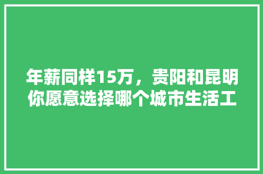 年薪同样15万，贵阳和昆明你愿意选择哪个城市生活工作，为什么，古滇国考古 大学排名