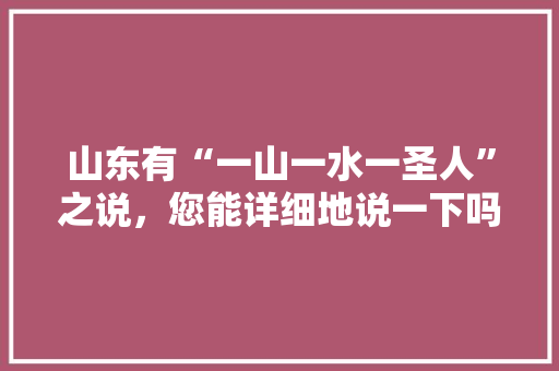 山东有“一山一水一圣人”之说，您能详细地说一下吗？如何理解，2021年登封公务员考试 大学排名