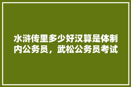 水浒传里多少好汉算是体制内公务员，武松公务员考试题及答案 专业填报