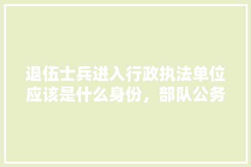 退伍士兵进入行政执法单位应该是什么身份，部队公务员考试题目及答案 教育科普