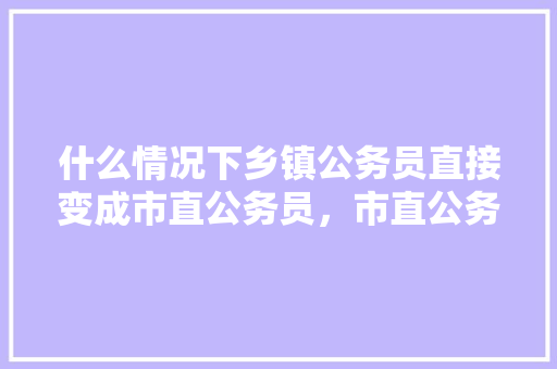 什么情况下乡镇公务员直接变成市直公务员，市直公务员考试题与县级难度一样吗 教育科普