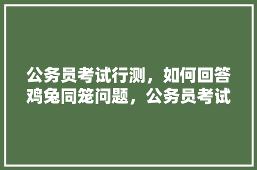 公务员考试行测，如何回答鸡兔同笼问题，公务员考试题小明小红小刚去看演唱会 大学排名