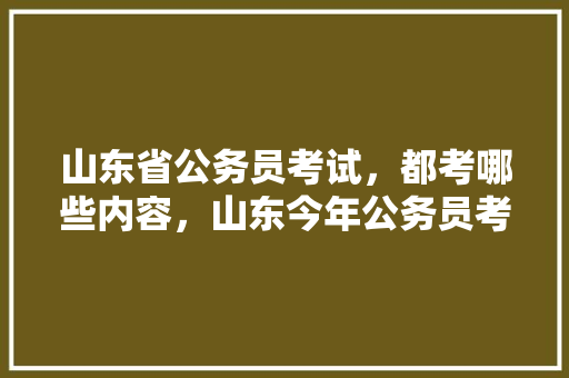 山东省公务员考试，都考哪些内容，山东今年公务员考试题及答案 教育科普