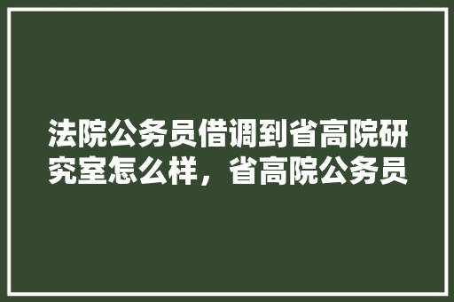法院公务员借调到省高院研究室怎么样，省高院公务员考试题及答案