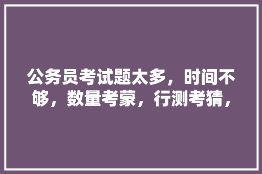 公务员考试题太多，时间不够，数量考蒙，行测考猜，怎么办，公务员测试题目 公考知识