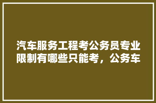 汽车服务工程考公务员专业限制有哪些只能考，公务车驾驶员笔试题 大学排名