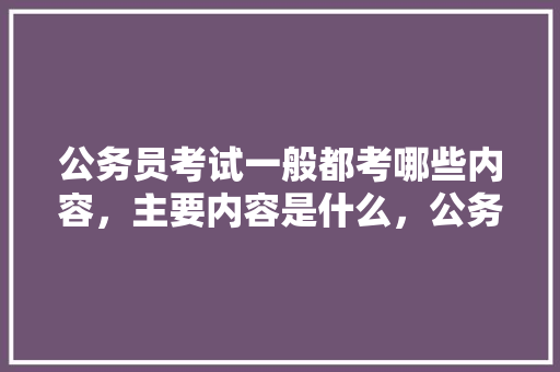公务员考试一般都考哪些内容，主要内容是什么，公务员考试题带解析的软件 专业填报