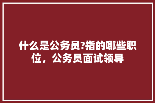 什么是公务员?指的哪些职位，公务员面试领导 建筑考试