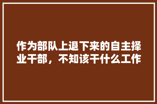 作为部队上退下来的自主择业干部，不知该干什么工作？我该如何抉择，部队转业公务员考试题目及答案 建筑考试