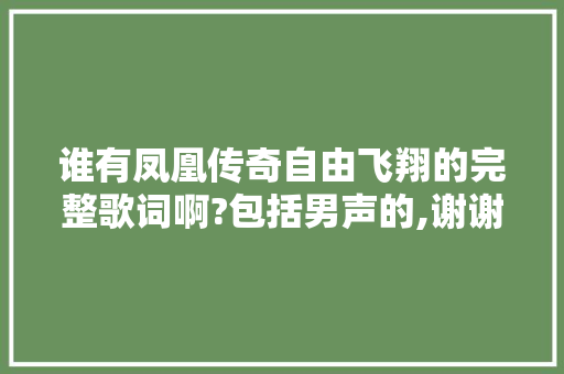谁有凤凰传奇自由飞翔的完整歌词啊?包括男声的,谢谢了，2021自由飞翔 教育科普