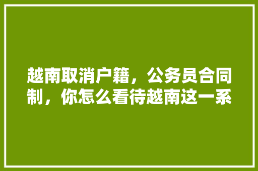 越南取消户籍，公务员合同制，你怎么看待越南这一系列改革，越南公务员考试题目类型有哪些 公考知识