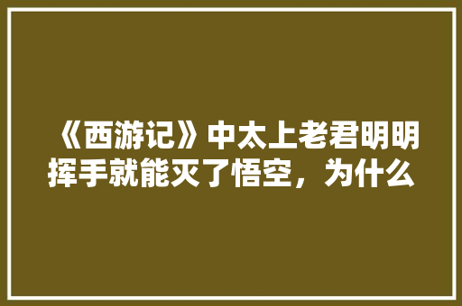 《西游记》中太上老君明明挥手就能灭了悟空，为什么就是不真正动手呢，公务员考试题156611 教育科普