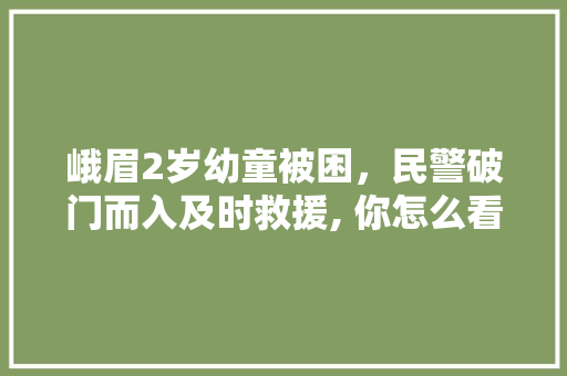 峨眉2岁幼童被困，民警破门而入及时救援, 你怎么看，峨眉公务员考试题目及答案 教育科普