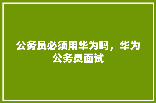 公务员必须用华为吗，华为公务员面试 建筑考试