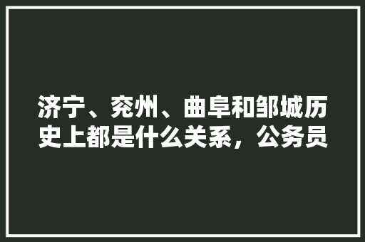 济宁、兖州、曲阜和邹城历史上都是什么关系，公务员考试题山东曲阜 专业填报