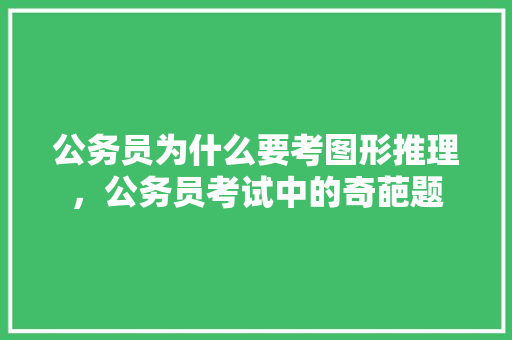 公务员为什么要考图形推理，公务员考试中的奇葩题 大学排名