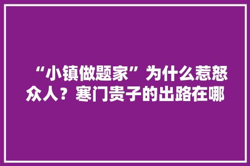 “小镇做题家”为什么惹怒众人？寒门贵子的出路在哪里，易烊千玺省考 教育科普
