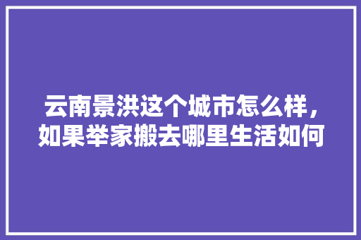 云南景洪这个城市怎么样，如果举家搬去哪里生活如何，西双版纳公务员考试题目 专业填报