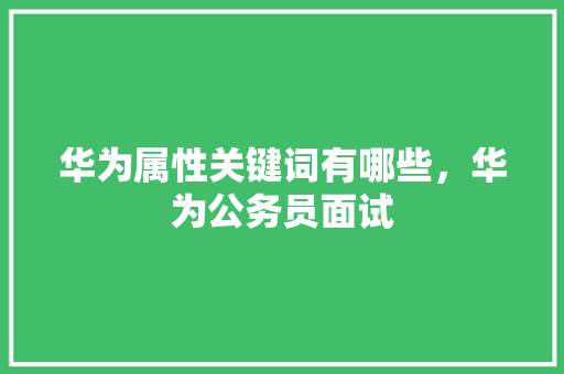 华为属性关键词有哪些，华为公务员面试