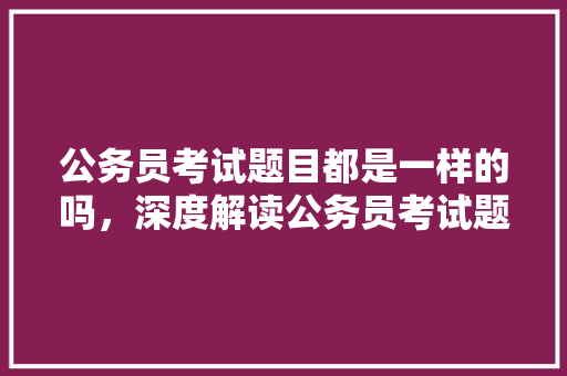 公务员考试题目都是一样的吗，深度解读公务员考试题目及答案 大学排名