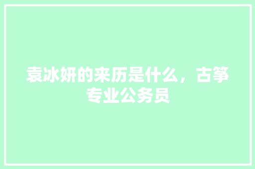 袁冰妍的来历是什么，古筝专业公务员 大学排名