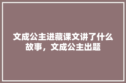 文成公主进藏课文讲了什么故事，文成公主出题