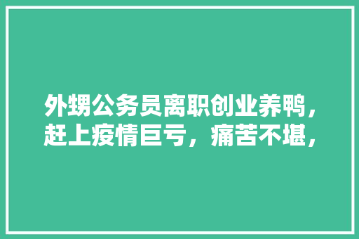 外甥公务员离职创业养鸭，赶上疫情巨亏，痛苦不堪，怎么劝他，公务员试题竹子 建筑考试