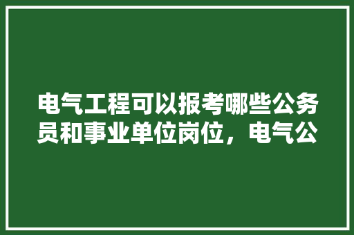 电气工程可以报考哪些公务员和事业单位岗位，电气公务员考试题目及答案