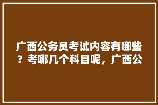 广西公务员考试内容有哪些？考哪几个科目呢，广西公务员题目 大学排名
