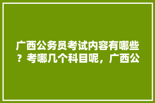 广西公务员考试内容有哪些？考哪几个科目呢，广西公务员联考试题2023年b卷 大学排名